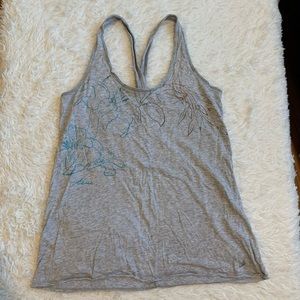 Aerie Gray flowered tank top size medium